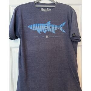 Howler Brothers Men's Sz MED Short Sleeve T Shirt Blue Fish‎ Logo Casual FLAW
